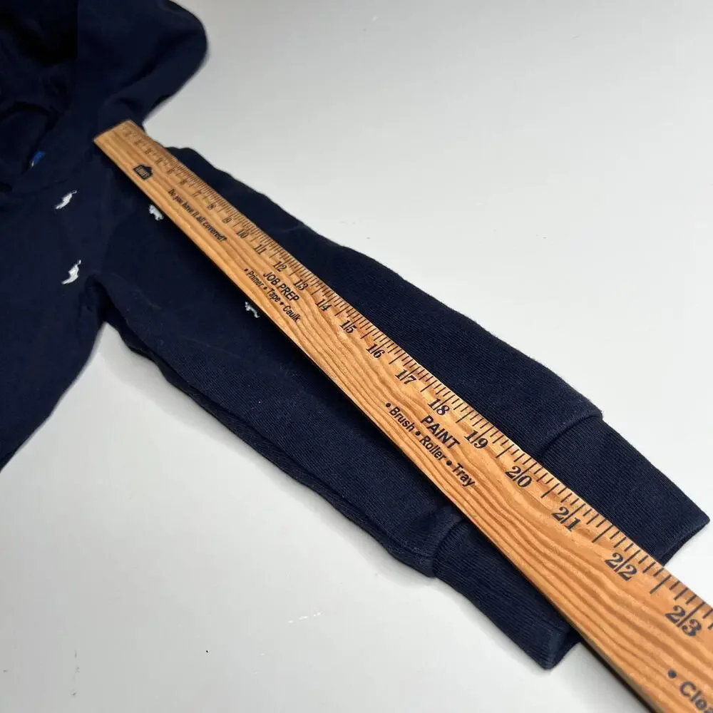 Polo Ralph Lauren Hoodie Boys‎ 10-12 Blue Fleece Allover Pony Logo Pullover